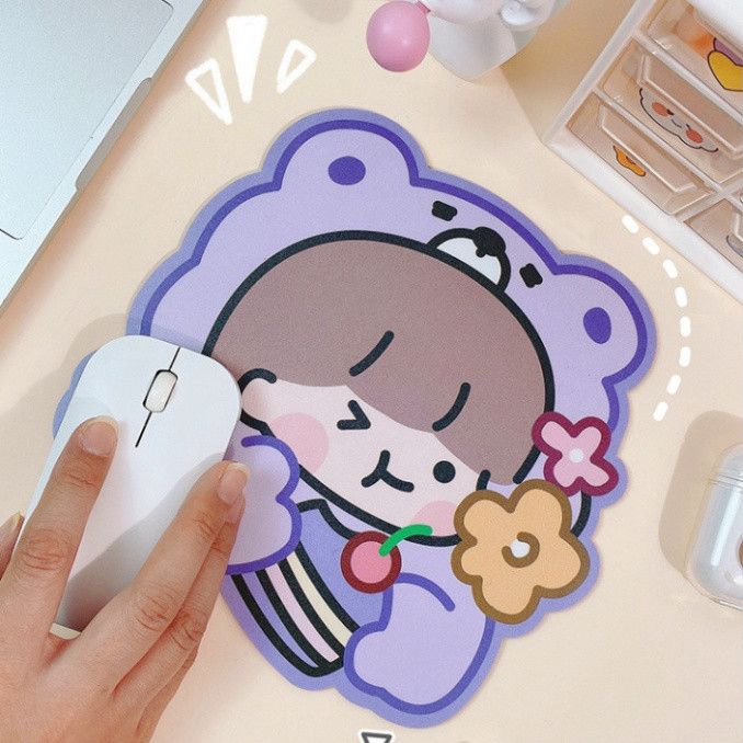  Miếng lót chuột silicon dễ thương hình bé gái màu hồng 20x20cm - PK633 Giá Siêu Hấp Dẫn! 