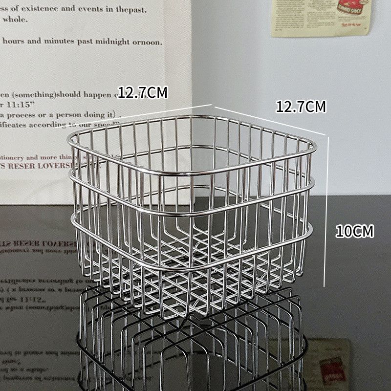  Giỏ Đựng Đồ Bằng Inox Hình Vuông - Rổ Đựng Mỹ Phẩm, Đồ Lặt Vật Để Bàn, Phong Cách Hiện Đại, Gia Dụng [GIAO HÀNG 2-10 NGÀY | SỈ TỪ 2 TRIỆU | CÓ THỂ IN LOGO] 