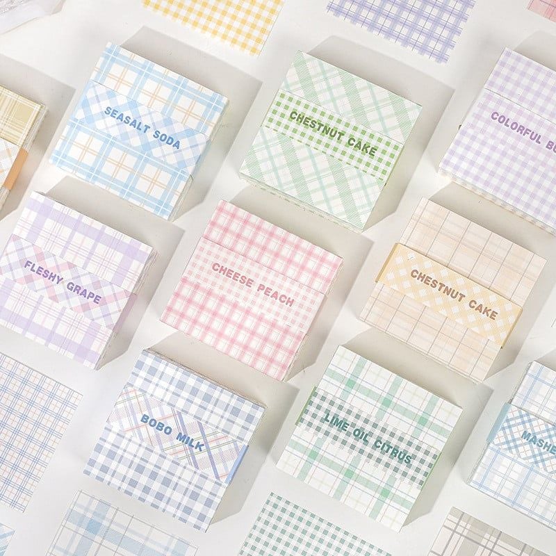  Giấy Ghi Chú Họa Tiết Kẻ Caro - Note Pad Sáng Tạo Để Lại Lời Nhắn, Văn Phòng Phẩm Dễ Thương Nhiều Màu [GIAO HÀNG 2-10 NGÀY | SỈ TỪ 2 TRIỆU | CÓ THỂ IN LOGO] 