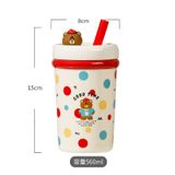  Cốc mug dung tích lớn có ống hút mẫu mới đáng yêu 