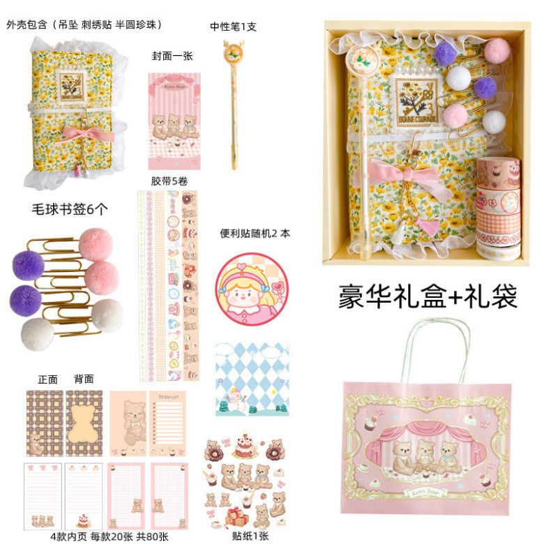  Ghi chú phong cách retro: Sổ tay gấu sang trọng với viền ren cho cô gái yêu thích văn phòng phẩm! 