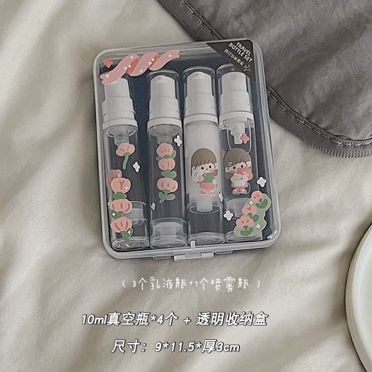  Bộ Chai Du Lịch Chân Không Thông Minh, Xịt Mỹ Phẩm, Cream Dưỡng Da Di Động, Hàng Đặt Trước 