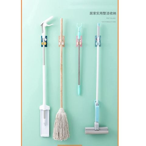  Móc Dán Tường Kẹp Giữ Cây Lau Nhà, Treo Chổi Chịu Lực 6kg [GIAO HÀNG 2-10 NGÀY | SỈ TỪ 2 TRIỆU | CÓ THỂ IN LOGO] 