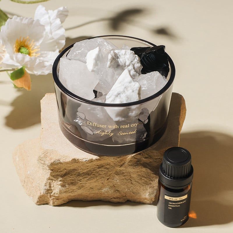  Tinh Dầu Thơm Dạng Khô Cốc Thủy Tinh Đen - Hương Lavender, Lê Anh, Trắng, Hoa Gió Xanh, Dùng Cho Phòng Khách, Phòng Ngủ, Quà Tặng [GIAO HÀNG 2-10 NGÀY | SỈ TỪ 2 TRIỆU | CÓ THỂ IN LOGO] 