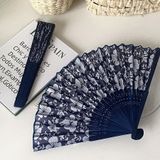 Quạt Vải Phong Cách Trung Hoa Họa Tiết Lan - Phụ Kiện Thời Trang Cổ Điển, Quạt Cầm Tay Dễ Thương [GIAO HÀNG 2-10 NGÀY | SỈ TỪ 2 TRIỆU | CÓ THỂ IN LOGO] 