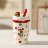 Cốc mug dung tích lớn có ống hút mẫu mới đáng yêu 