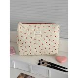  Túi Đựng Mỹ Phẩm Vải Cotton Màu Đỏ Hình Trái Tim - Túi Xách Đựng Đồ Trang Điểm, Phụ Kiện Du Lịch Dễ Thương, Xuất Khẩu [GIAO HÀNG 2-10 NGÀY | SỈ TỪ 2 TRIỆU | CÓ THỂ IN LOGO] 