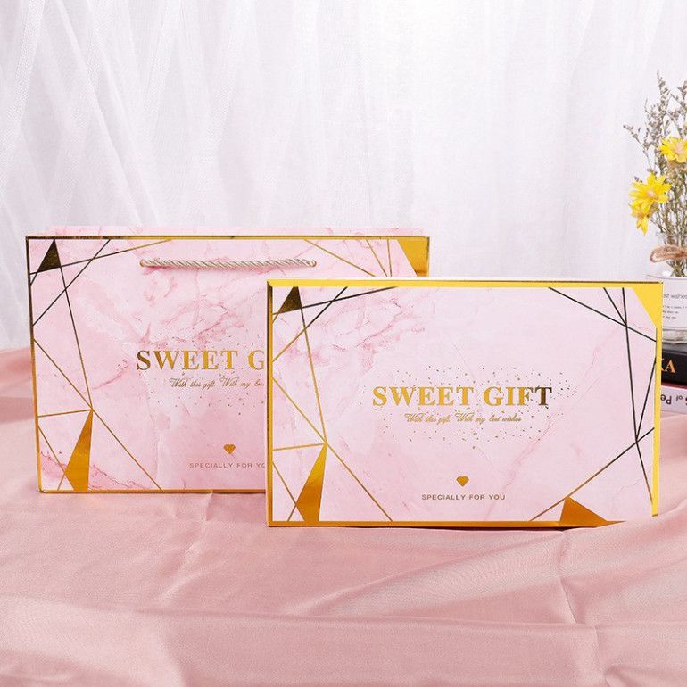  Bộ Túi Giấy & Hộp Quà Châu Âu 26 x 16 x 5.5cm - Đựng Quà Ngọt Ngào [Q320] 