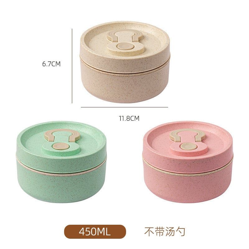  Hộp cơm bằng lò vi sóng kiểu Nhật, chuyên dùng cho dân văn phòng, hộp cơm bằng sợi rơm lúa mì cho nữ, 