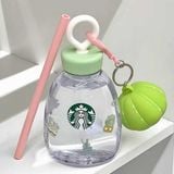  Cốc starbucks mọng nước loạt vườn hồng màu xanh lá cây gradient xương rồng ống hút thép không gỉ 