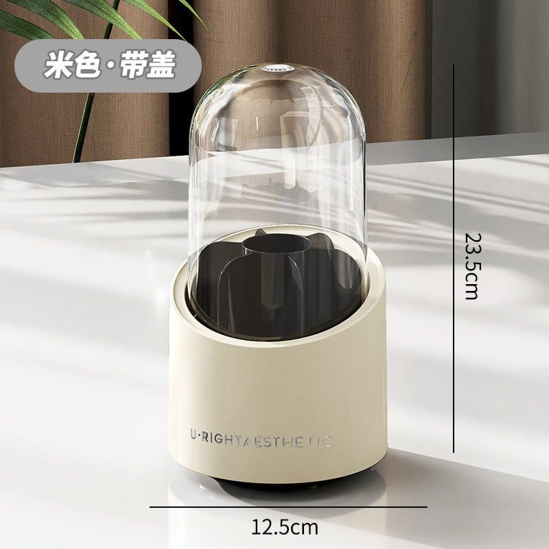  Hộp Đựng Cọ Trang Điểm PP Xoay Nắp Màu Đỏ, Xanh, Be - Thùng Lưu Trữ Đa Năng Có Nắp Chống Bụi, Cao Cấp Trong Suốt [GIAO HÀNG 2-10 NGÀY | SỈ TỪ 2 TRIỆU | CÓ THỂ IN LOGO] 