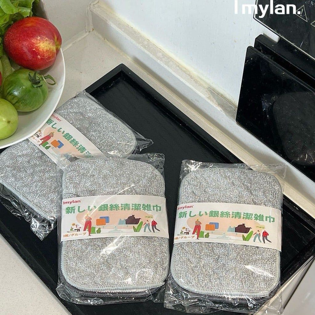  Khăn Lau Bát Đĩa Sợi Bông Lụa Bạc, Bàn Chải Nhà Bếp [GIAO HÀNG 2-10 NGÀY | SỈ TỪ 2 TRIỆU | CÓ THỂ IN LOGO] 