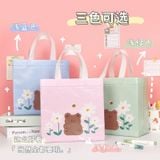  Túi quà tặng túi tote ba chiều đế vuông phủ phim vải không dệt hoạt hình trẻ em dễ thương 