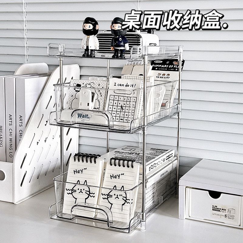  Hộp Đựng Đồ Để Bàn Bằng PET Trong Suốt 2-3 Tầng - Kệ Sắp Xếp Văn Phòng Phẩm, Ngăn Kéo Tiện Lợi Cho Học Sinh [GIAO HÀNG 2-10 NGÀY | SỈ TỪ 2 TRIỆU | CÓ THỂ IN LOGO] 