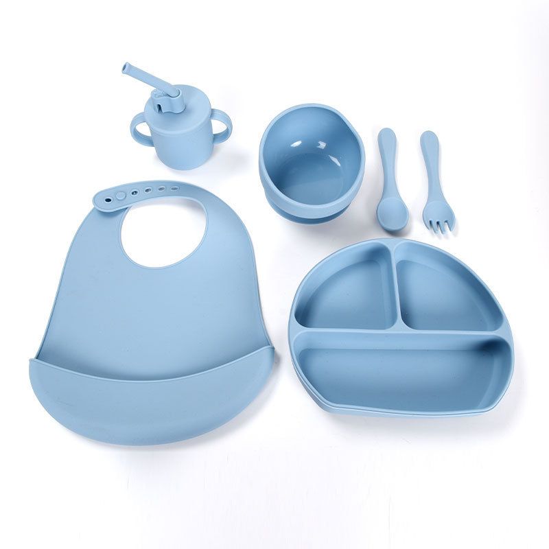  Bộ Dụng Cụ Ăn Silicon Cho Bé: Bát, Nĩa, Thìa, Cốc, Yếm Chống Đổ [GIAO HÀNG 2-10 NGÀY | SỈ TỪ 2 TRIỆU | CÓ THỂ IN LOGO] 