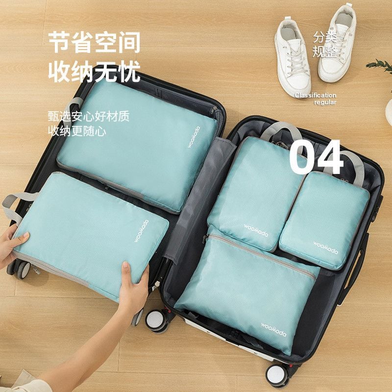  Bộ 8 túi du lịch nén quần áo, túi lưu trữ mỹ phẩm tiện lợi 