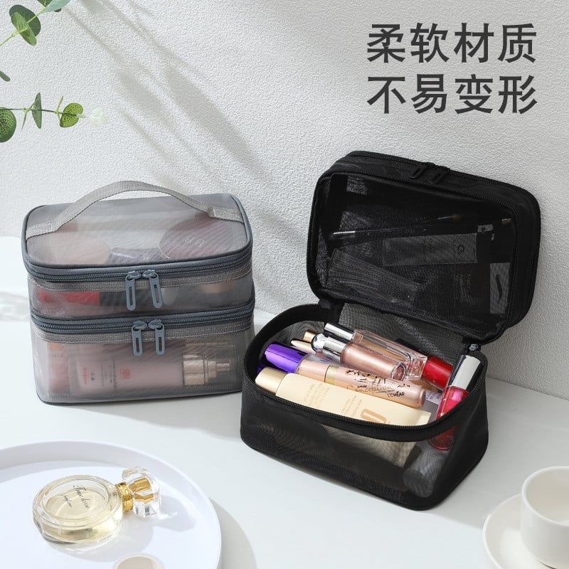  Túi Đựng Mỹ Phẩm Lưới Hai Lớp Dung Tích Lớn Xách Tay Cho Nữ [GIAO HÀNG 2-10 NGÀY | SỈ TỪ 2 TRIỆU | CÓ THỂ IN LOGO] 