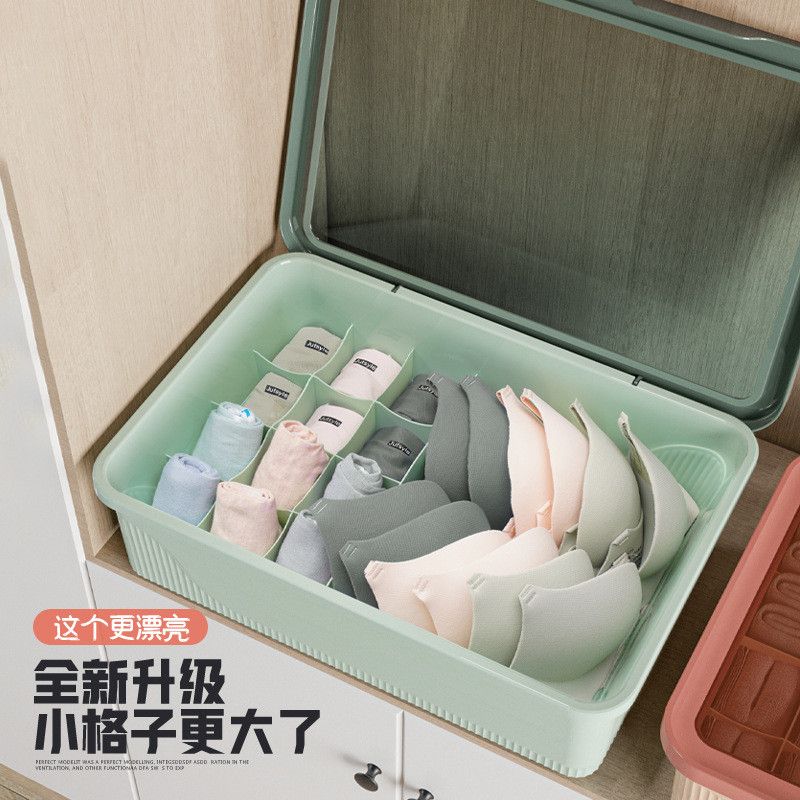  Hộp Nhựa PP Đựng Đồ Lót 3 Ngăn Có Nắp Màu Đỏ, Xanh, Xám - Hộp Phân Loại Quần Lót, Tất Gia Dụng, Vật Dụng Thần Kỳ Tủ Đồ [GIAO HÀNG 2-10 NGÀY | SỈ TỪ 2 TRIỆU | CÓ THỂ IN LOGO] 