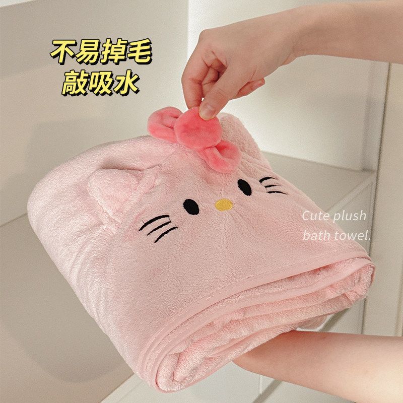  Bộ Khăn Tắm San Hô 3 Món Hình Mèo Hồng - Khăn Tắm + Khăn Mặt + Mũi Trùm Đầu, Thấm Nước Nhanh, Không Rụng Lông [GIAO HÀNG 2-10 NGÀY | SỈ TỪ 2 TRIỆU | CÓ THỂ IN LOGO] 