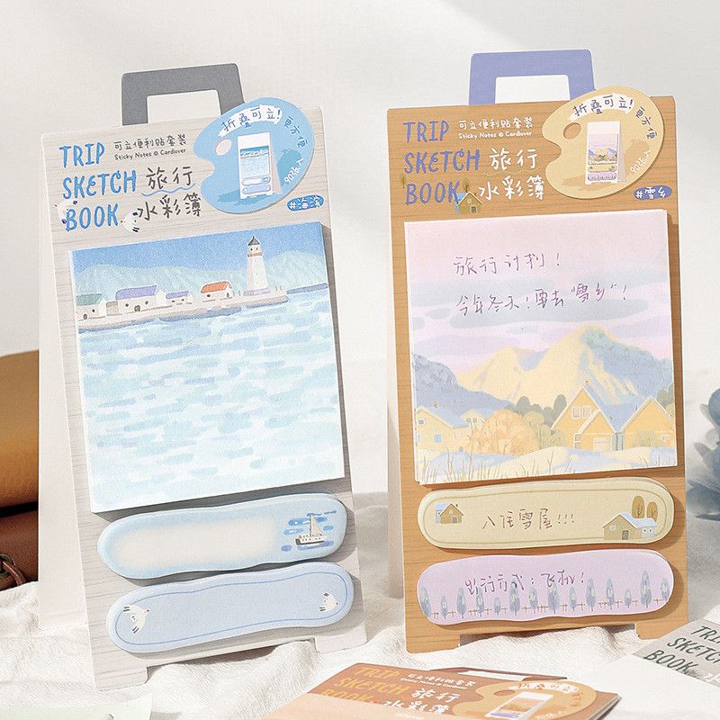  Bộ Giấy Ghi Chú Dọc Có Thể Dựng Đứng - Note Pad Phong Cảnh Nhiều Màu, Văn Phòng Phẩm Dễ Thương [GIAO HÀNG 2-10 NGÀY | SỈ TỪ 2 TRIỆU | CÓ THỂ IN LOGO] 