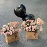  Túi giấy kraft đựng hoa tươi túi ôm gấu nhỏ gói bó hoa đơn giản quà tặng valentine 