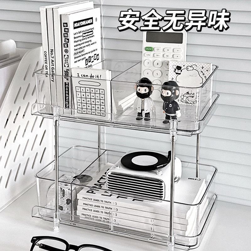  Hộp Đựng Đồ Để Bàn Bằng PET Trong Suốt 2-3 Tầng - Kệ Sắp Xếp Văn Phòng Phẩm, Ngăn Kéo Tiện Lợi Cho Học Sinh [GIAO HÀNG 2-10 NGÀY | SỈ TỪ 2 TRIỆU | CÓ THỂ IN LOGO] 