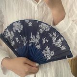  Quạt Vải Phong Cách Trung Hoa Họa Tiết Lan - Phụ Kiện Thời Trang Cổ Điển, Quạt Cầm Tay Dễ Thương [GIAO HÀNG 2-10 NGÀY | SỈ TỪ 2 TRIỆU | CÓ THỂ IN LOGO] 