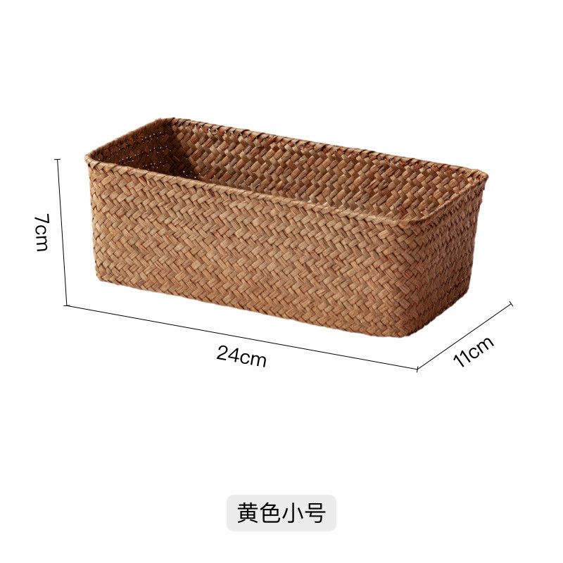  Giỏ Đựng Đồ Đan Mây Màu Vàng - Hộp Đựng Cỏ Biển Để Bàn Đa Năng, Trang Trí Phòng Khách, Nhà Bếp, Phong Cách Nhiệt Đới [GIAO HÀNG 2-10 NGÀY | SỈ TỪ 2 TRIỆU | CÓ THỂ IN LOGO] 