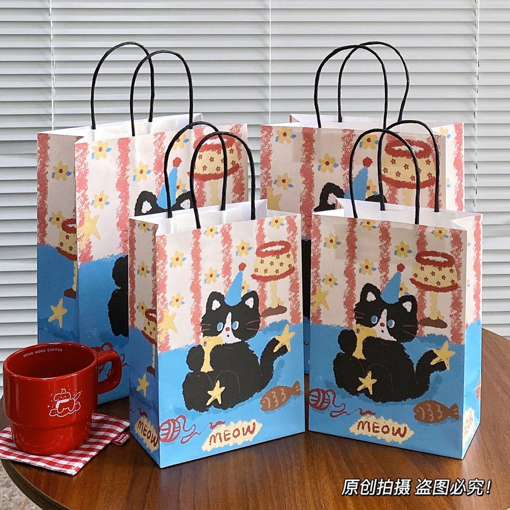  Túi giấy quà tặng hình mèo dễ thương – Túi tote dung tích lớn cho quà tặng [GIAO HÀNG 2-10 NGÀY | SỈ TỪ 2 TRIỆU | CÓ THỂ IN LOGO] 