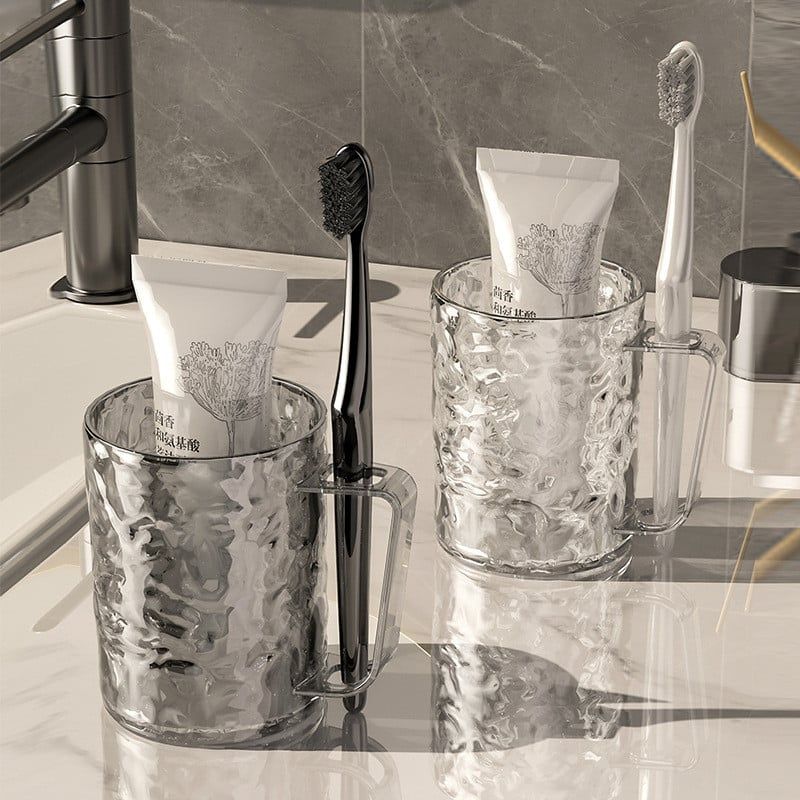  Cốc Súc Miệng Nhựa Màu Trắng, Xám Họa Tiết Sông Băng - Cốc Đánh Răng Cao Cấp, Phong Cách Hàn Quốc, Sang Trọng Nhẹ Nhàng [GIAO HÀNG 2-10 NGÀY | SỈ TỪ 2 TRIỆU | CÓ THỂ IN LOGO] 