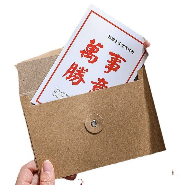  Đặt Trước: Bộ 50 Túi Hồ Sơ Phong Cách Cổ Điển Dây Đai Giấy Kraft Tươi Mát 