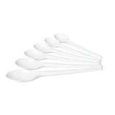  COMBO 4 gói Bộ thìa nhựa màu trắng (6.5 inch) (200 chiếc)- D26-072 