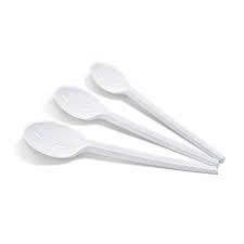  COMBO 4 gói Bộ thìa nhựa màu trắng (6.5 inch) (200 chiếc)- D26-072 