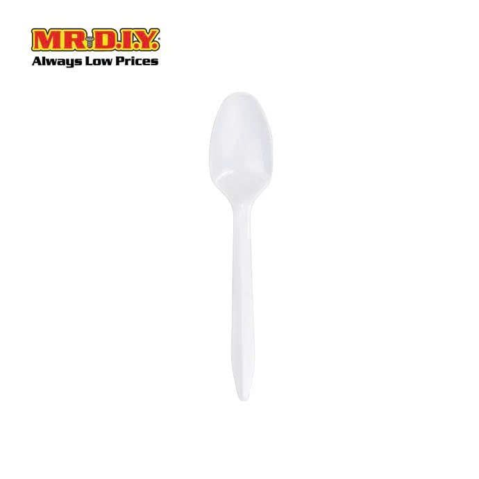  COMBO 4 gói Bộ thìa nhựa màu trắng (6.5 inch) (200 chiếc)- D26-072 