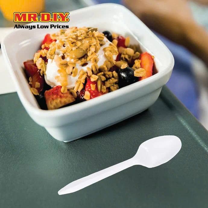  COMBO 4 gói Bộ thìa nhựa màu trắng (6.5 inch) (200 chiếc)- D26-072 