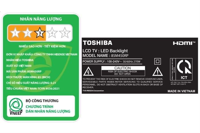 Smart Tivi QLED Toshiba AI 4K 43 inch 43M450RP