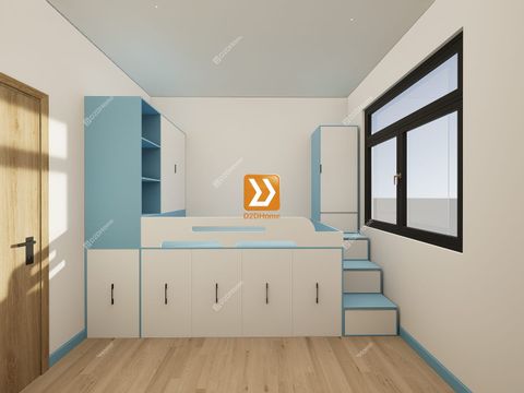 Phòng ngủ với hệ giường tủ kết hợp nhà chị Hạnh