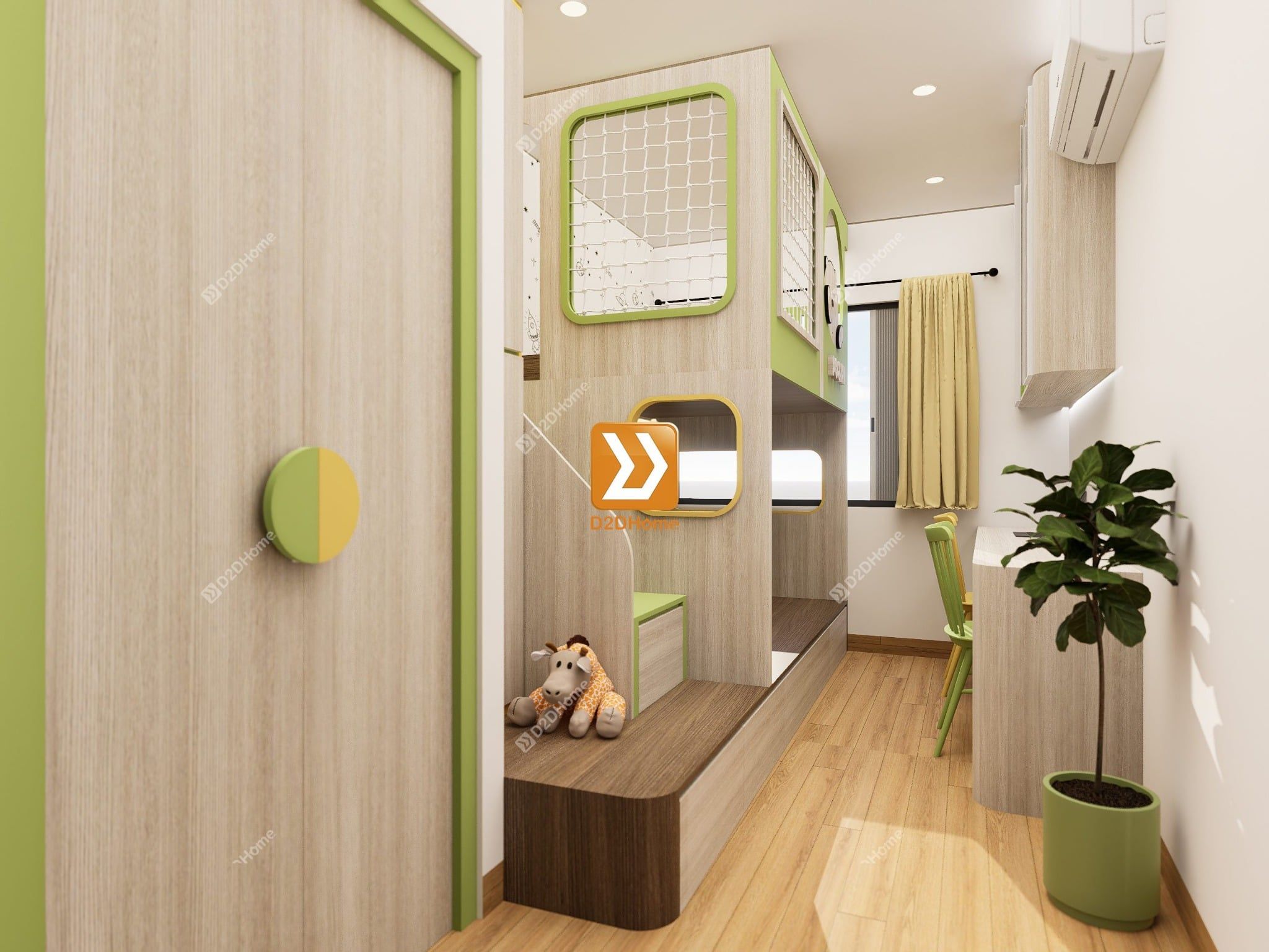  Phòng ngủ giường tầng cho 2 bé trai nhà chị Perong Trang 