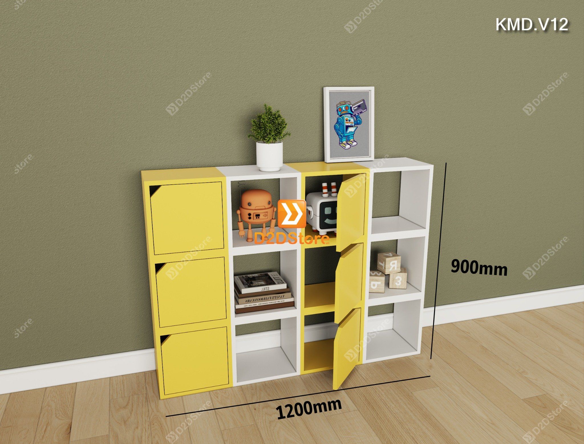  Kệ sách module trang trí mã KMD.V12 