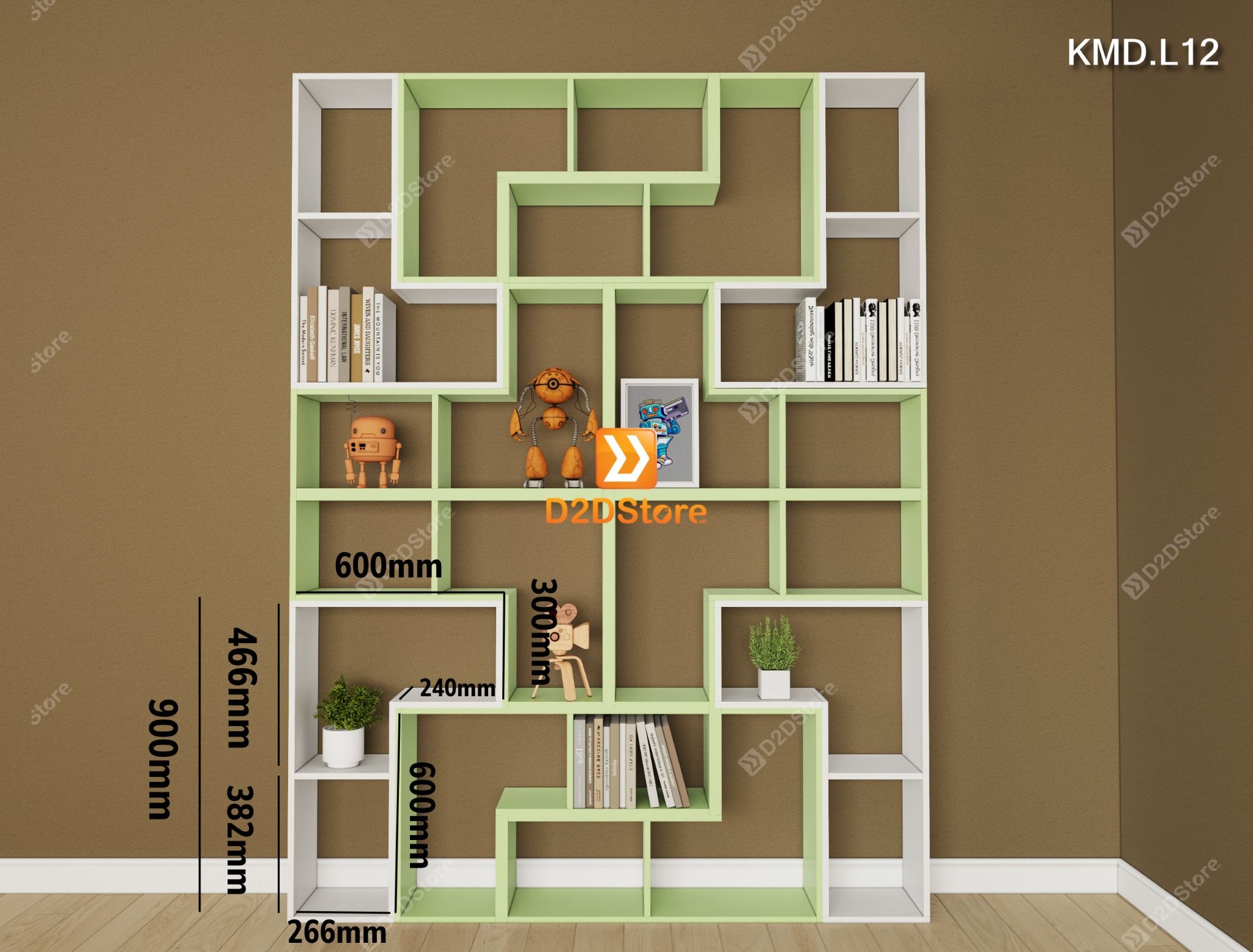 Kệ sách module trang trí mã KMD.L12 