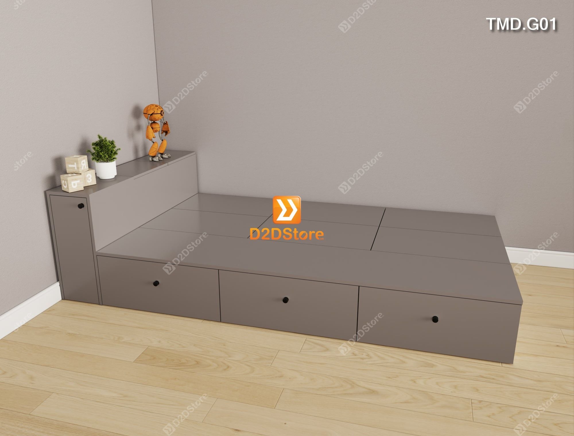  Giường module có nhiều ngăn lưu trữ, dễ dàng di chuyển tháo lắp mã TMD.G01 