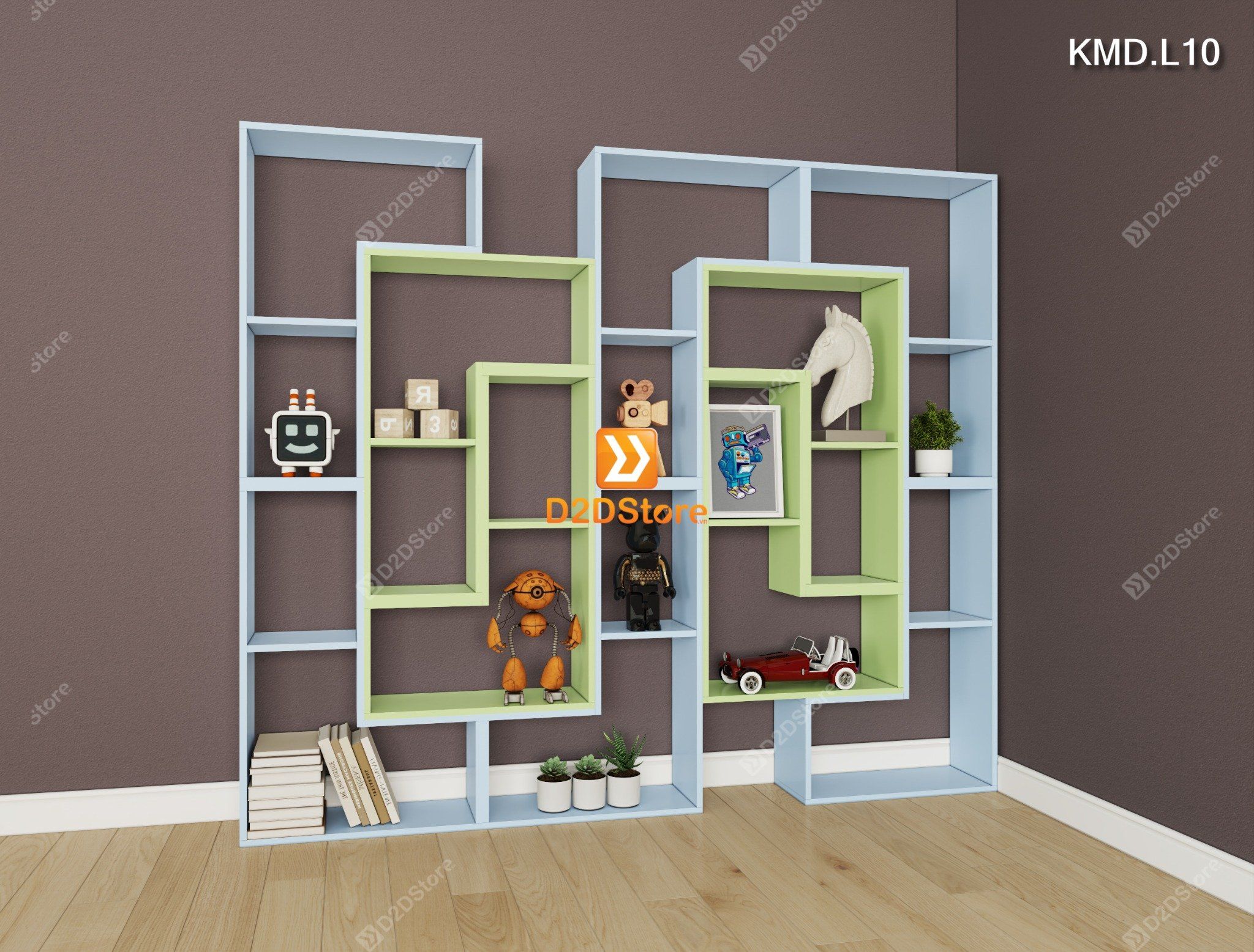  Kệ sách module trang trí mã KMD.L10 