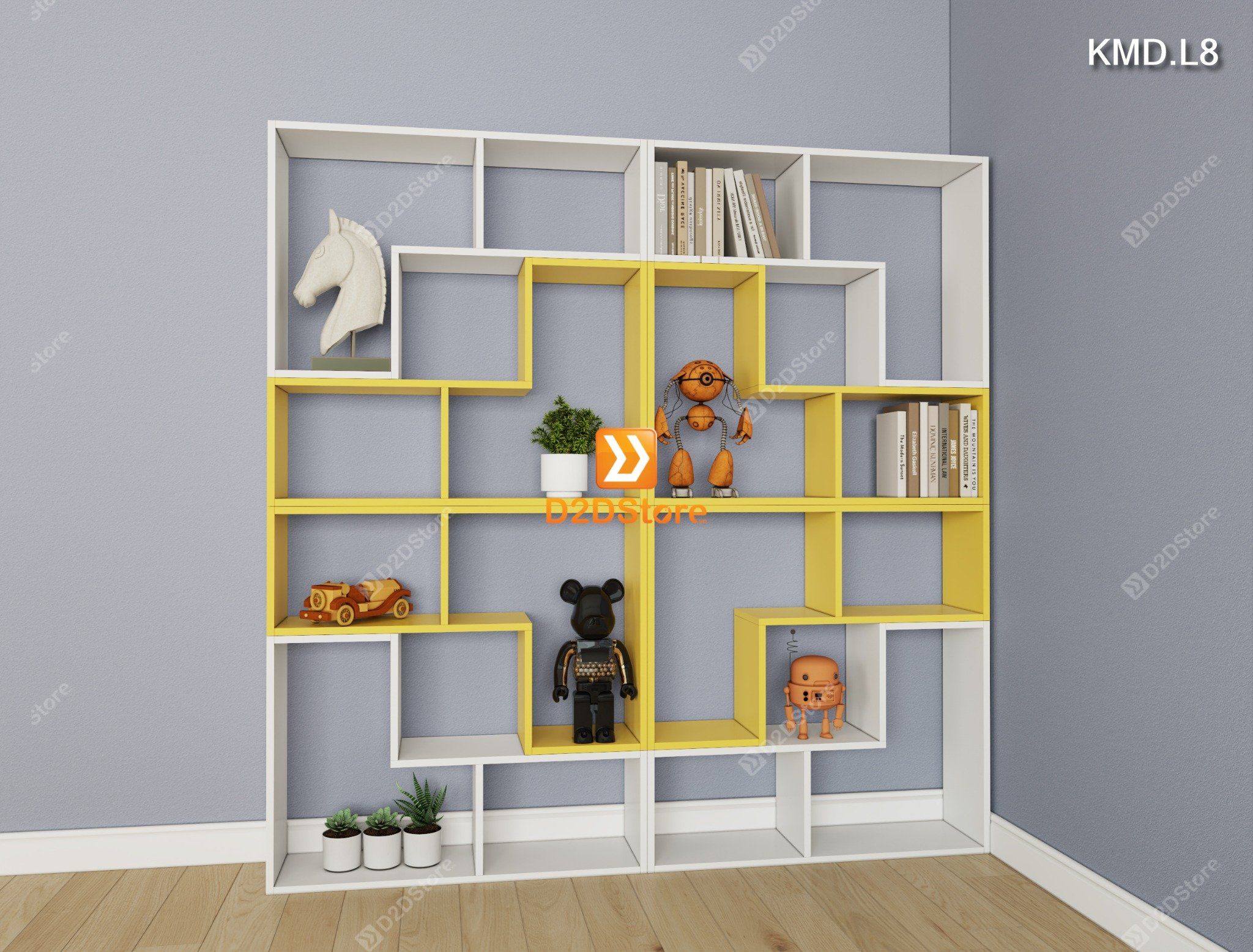  Kệ sách module trang trí mã KMD.L8 