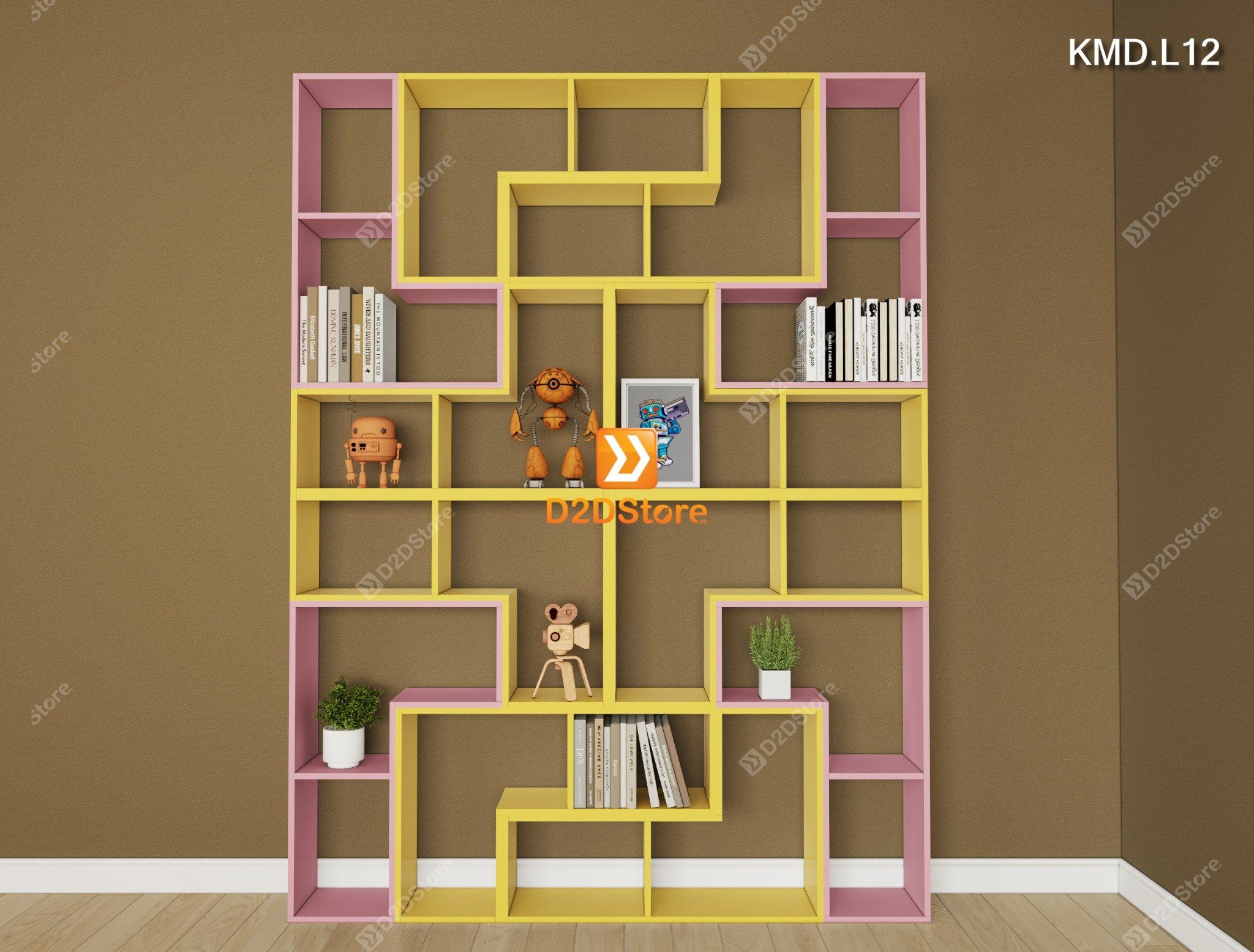  Kệ sách module trang trí mã KMD.L12 