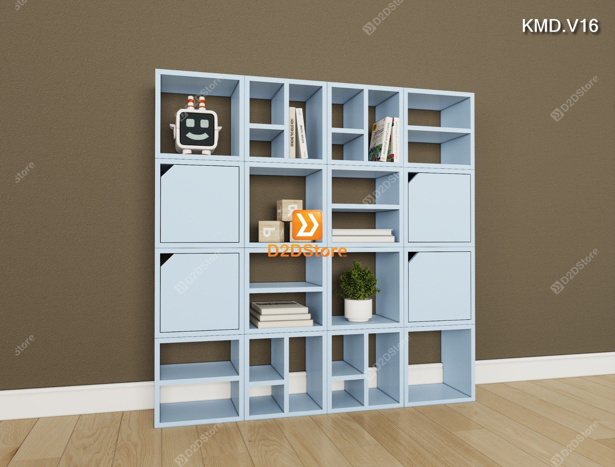  Kệ sách module trang trí mã KMD.V16 