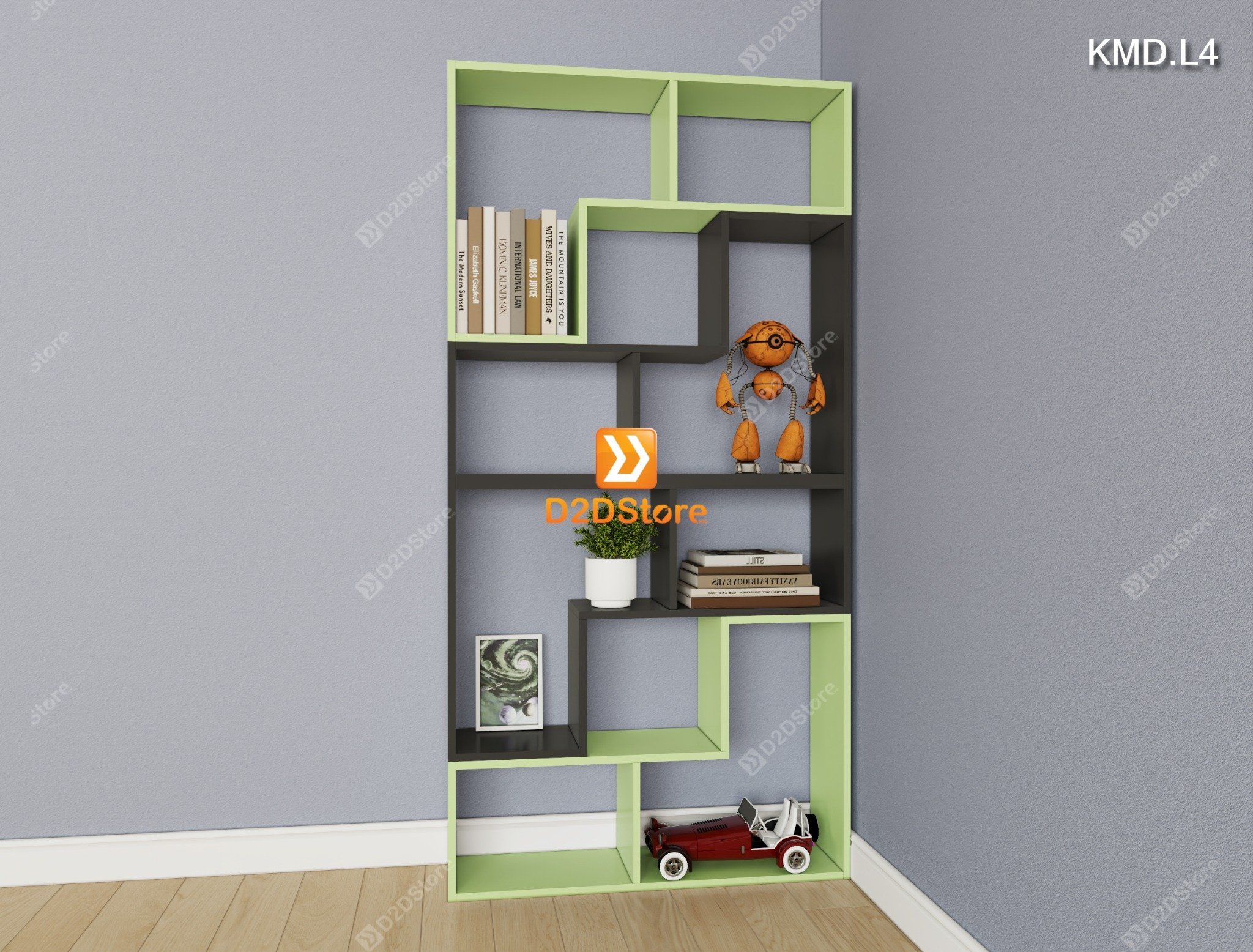  Kệ sách module trang trí mã KMD.L4 