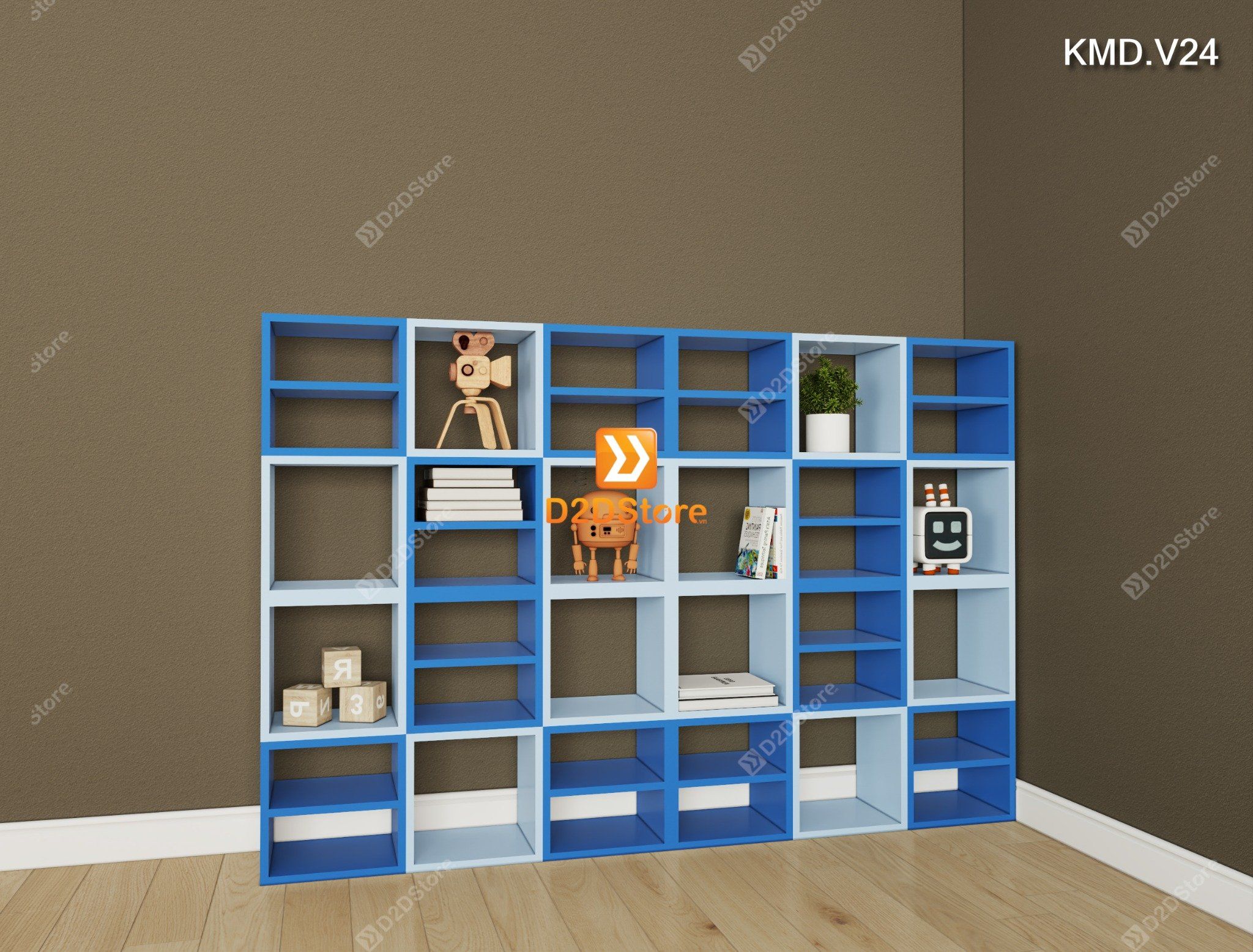  Kệ sách module trang trí mã KMD.V24 