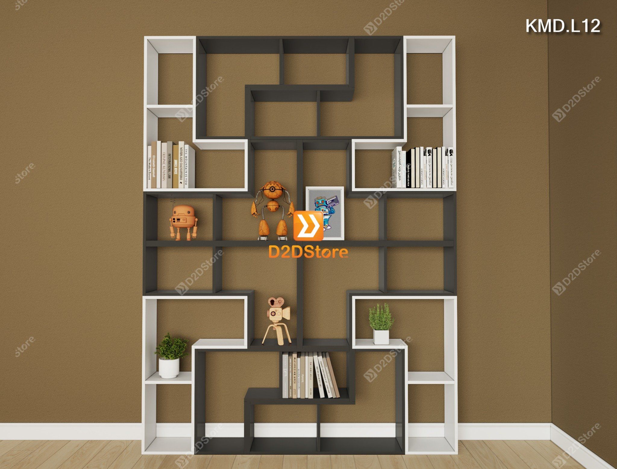  Kệ sách module trang trí mã KMD.L12 