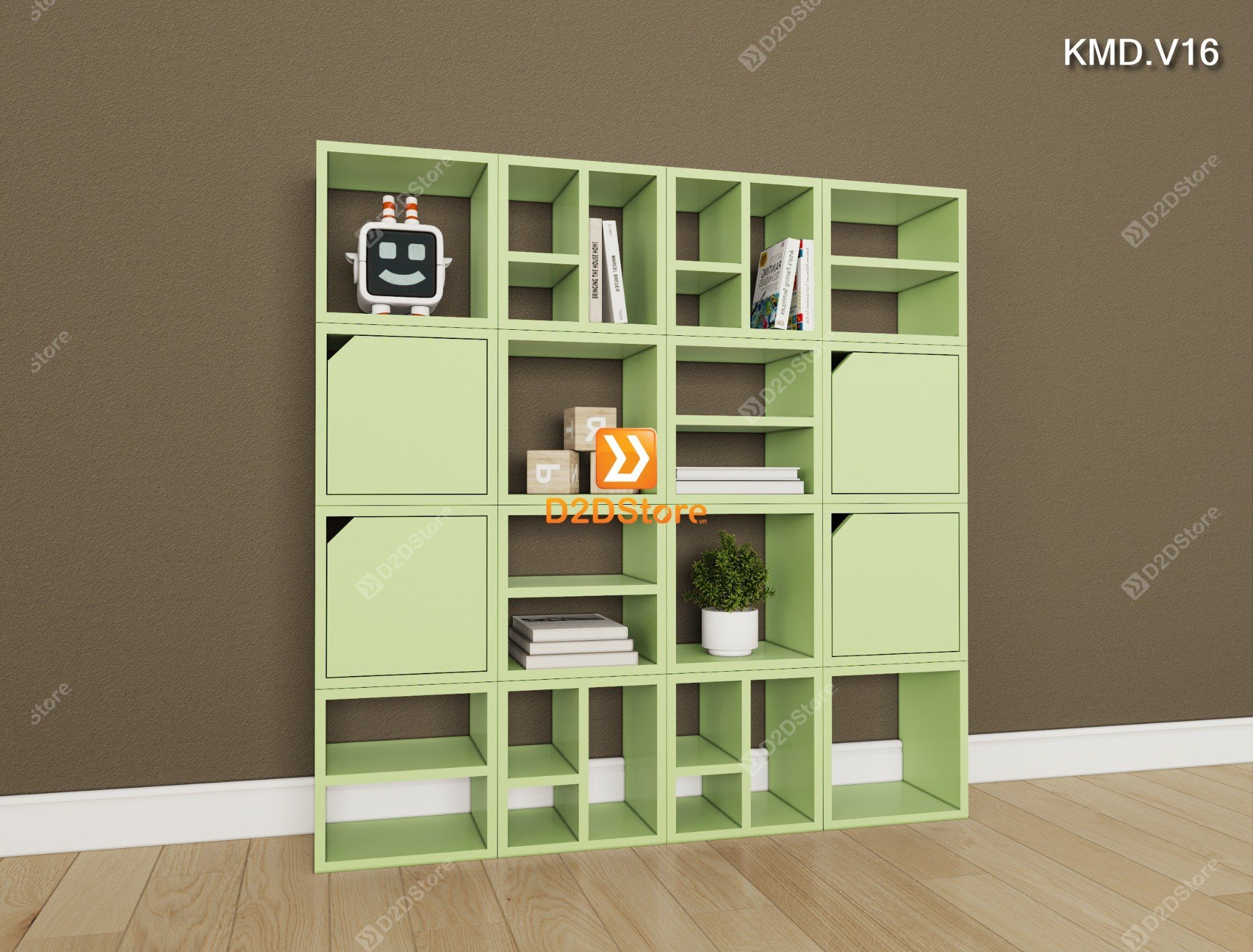  Kệ sách module trang trí mã KMD.V16 