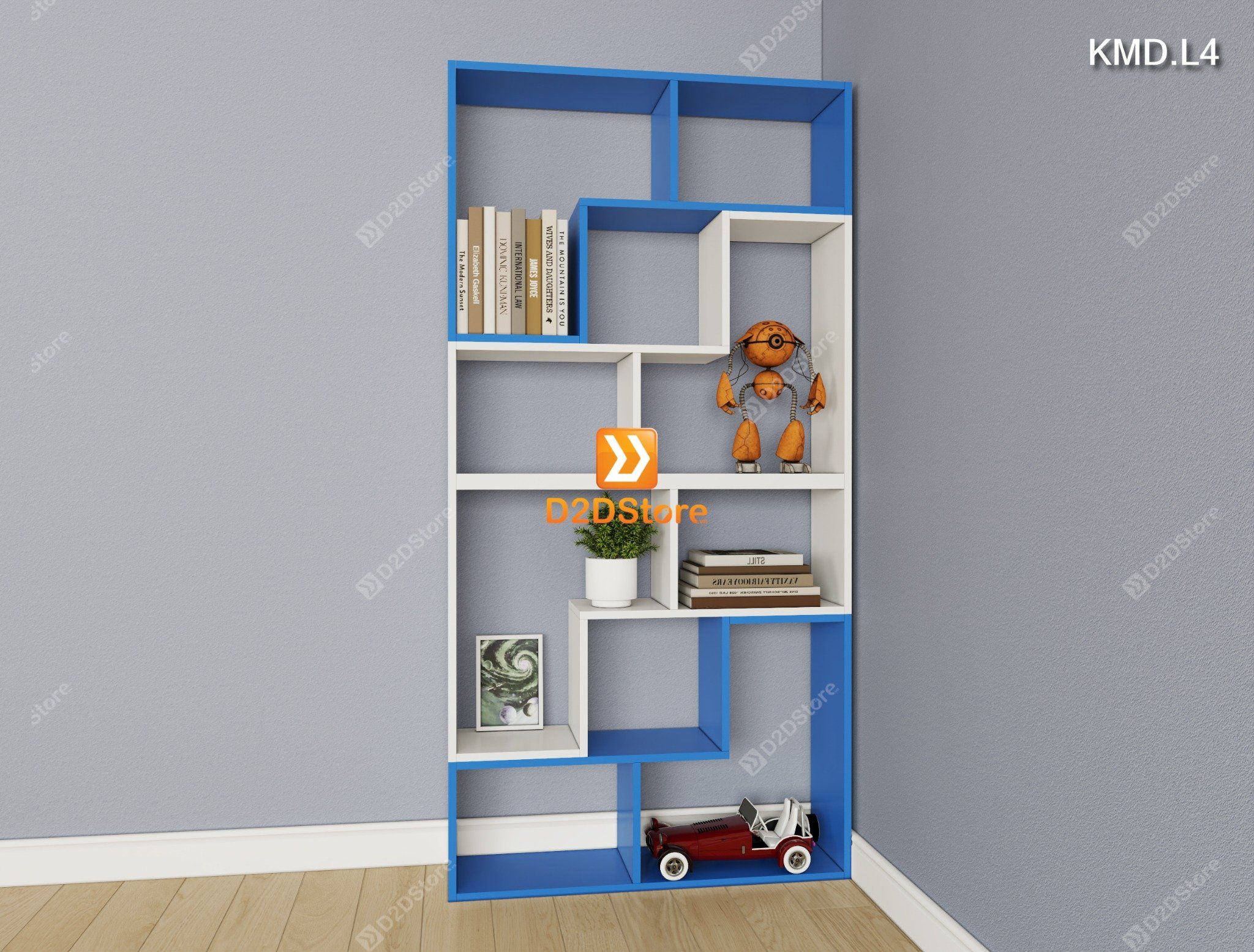  Kệ sách module trang trí mã KMD.L4 